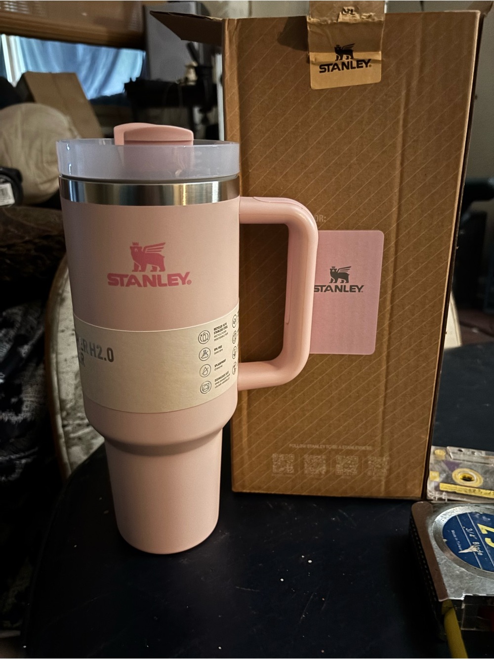 Stanley Pink Insulated Travel Tumbler with Handle
